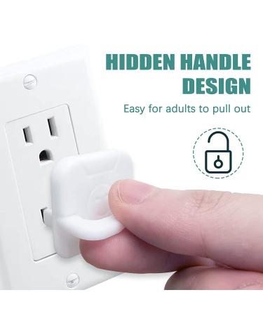 40 Pack White Square Socket Child Safety Plug Covers for Outlets - Hidden Handle for Kids Toddler Protection - Buy Online on SooperMarket.com