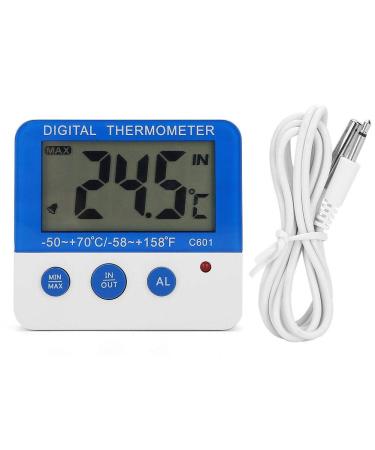 GOTOTOP Mini Alarm Thermometer Electronic Thermometer Instant Reading Large LCD Display Screen ABS Livestock Farm Indoor Outdoor (-50 + 70 )