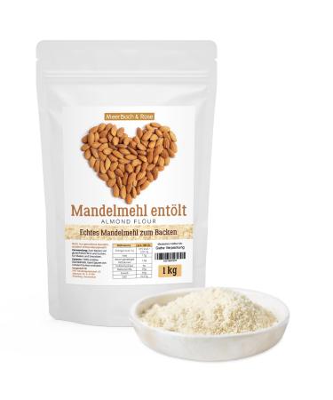 Almond flour is oiled 1kg of real almond flour made of Spanish almonds for baking vegan and gluten -free 1kg protein -rich almond flour 1 kg (1 Pack)