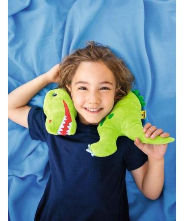 Moses.Dino T-Rex Nude Pillow | Plush Neck Pillow for Kids | Ideal Travel Companion | Green Tyrannosaurus-Rex | 1 Pack - Buy Online on SooperMarket.com