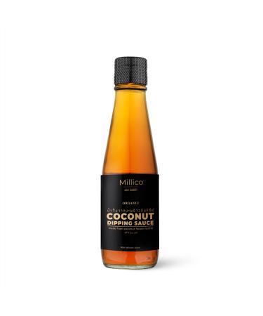 Millico Organic Coconut Dipping Sauce 200ml - Excellent for dipping stir-frying espacially for Thai Cuisine and startes soy free less sodium made from coconut flower nectar and sea salt