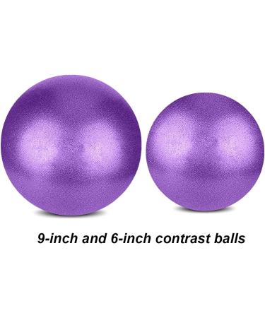 MOMPLUS 6-Inch Mini Yoga Ball for Home Exercise - Purple Small Bender for Stability Training and Physical Therapy - Includes Pump - Buy Online on SooperMarket.com