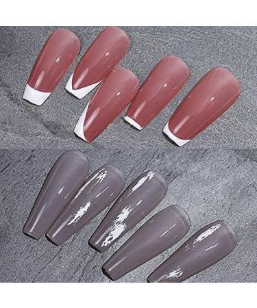 U-K Nail Art Scraper Kit French Smile Line Tools Clear Silicone Jelly Stamp with Scraper Transparent Soft Clear Stamp for Manicure Tools Useful and Practical - Buy Online on SooperMarket.com