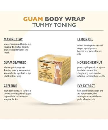 GUAM TUMMY & WAIST Stomach Wrap for Cellulite Reduction | Seaweed & Caffeine Anti Cellulite Lipo Wraps | Tighten Loose Belly Skin | Cellulite Remover Tummy Wrap for Flat Tummy | 1.1 LB - Buy Online on SooperMarket.com