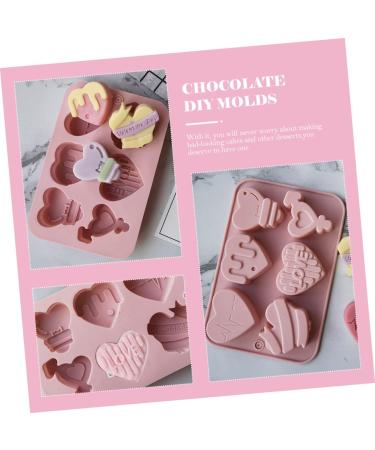Alipis 2pcs Heart Chocolate Mold DIY Candle Mould Heart Shaped Dessert Mold Tray Mousse Pink - Buy Online on SooperMarket.com