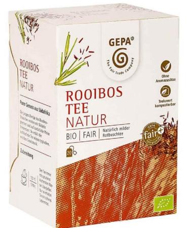 Gepa Organic Rooibos Tea - 100 tea bags - 5 pack (20 x 2g pPack)