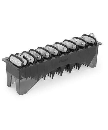 Yinke for 10 Pcs Wahl Clipper Guards with A Holder Premium Clipper Guards with Metal Clip 10 Cutting Lengths from 1/16 inch to 1 inch (1.5-25mm) Fits Most Size Wahl Clippers (10PCS+Holder Black) 10PCS+Holder Black