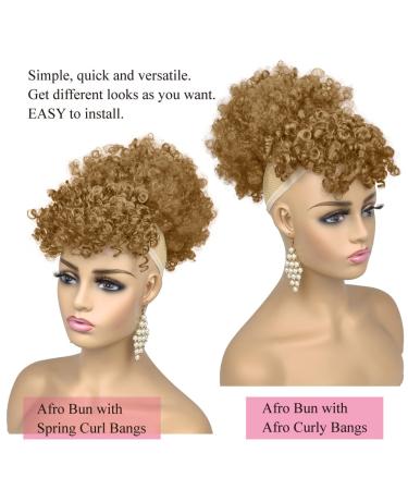 Afro Puff Drawstring Ponytail with Bangs - Kinky Curly Pineapple Hair for Black Women - 3 Piece Set (27#) - Buy Online on SooperMarket.com
