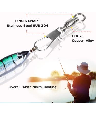 AMYSPORTS Fishing Swivels with Interlock Snap Ball Bearing Swivels - 25pcs, Size 0 (20lb) - Saltwater/Freshwater Tackle Leaders - Buy Online on SooperMarket.com