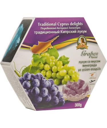 Traditional Cyprus/Greek Loukoumi Delight Sweets 300g- Select from Mixed Flavour (Grape)