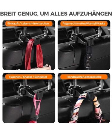 Keeplus 2-in-1 Car Headrest Hook & Phone Holder - Silver | Portable Organizer for Car Seats & Clothes - Buy Online on SooperMarket.com