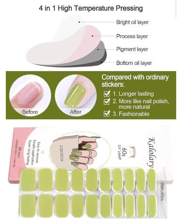 Kalolary Gel Nail Polish Strips Nail Gel Art Sticker Waterproof Full Nail Wraps Decal Sets with Scissors Nail File and Stick for Women Girls Nail Art Decor (UV/LED Lamp Required)-6 - Buy Online on SooperMarket.com