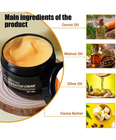Tanning Cream Natural Sun Tanning Lotion for Bronzing Melanogenic Cream Intensive Tanning Luxe Gel Tanning Cream Effective in Solarium and Outdoors Achieve a Natural Tan (50 g) - Buy Online on SooperMarket.com
