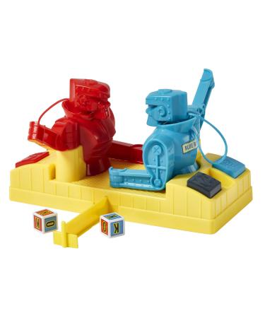 Rock Em Sock Em Robots Knock or Block Edition Boxing Game with Manually Operated Red Rocker and Blue Bomber Figures in Ring Kids Gift