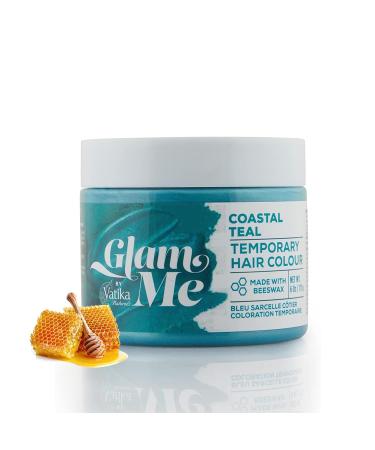 Vatika Naturals's Glam Me Coastal Teal Temporary Hair Colour - 6oz | Made With Bee Wax | Natural Hairstyle Colour | For Men & Women