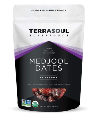 Terrasoul Superfoods Organic Medjool Dates 2 Lbs - Soft Chewy Texture  Sweet Caramel Flavor  Farm Fresh