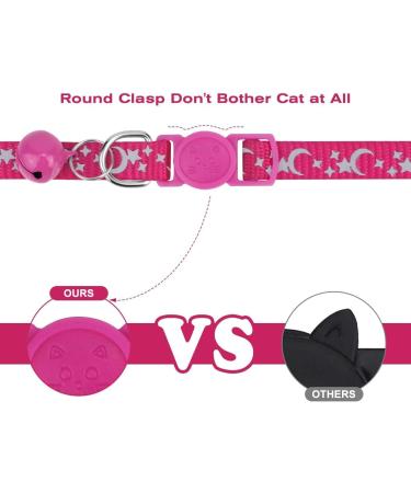Tagme Reflective Cat Collar Set - Personalized Name & Address Shield Safety Clasp & Bell for Cats & Puppies - Hot Pink 18-28 cm - International Shipping Available - Buy Online on SooperMarket.com