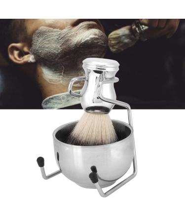 Premium Stainless Steel Shaving Brush Set - Beard Brush Holder Stand & Soap Dish | International Shipping - Buy Online on SooperMarket.com