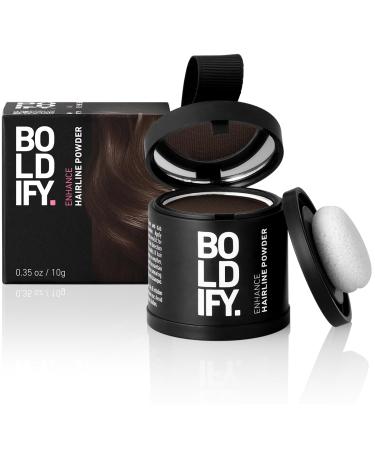 BOLDIFY Hairline Powder - LARGER 10g Bottle - Root Touch Up Powder - Instantly Conceals Hair Loss - Hair Toppers for Women & Men Hair Powder for Thinning Stain-Proof 48 Hour Formula (Dark Brown) 10 g (Pack of 1) Dark Brown