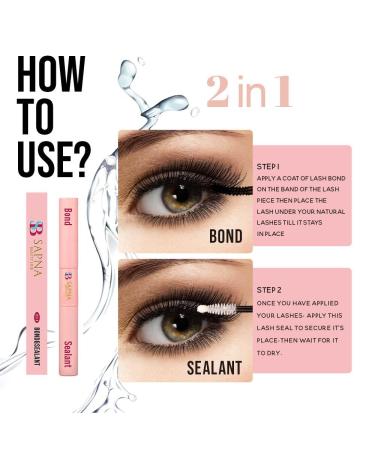 Sapna Beauty Lash Bond and Seal 10ml - 2-in-1 Cluster Lash Glue for Eyelash Extensions | Long-Lasting Waterproof Formula | Self Application at Home | 72+ Hours Retention - Buy Online on SooperMarket.com