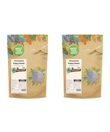Wholefood Earth - Unwashed Poppy Seeds 1 kg (Pack of 2) Nutty 1kg (Pack of 2)