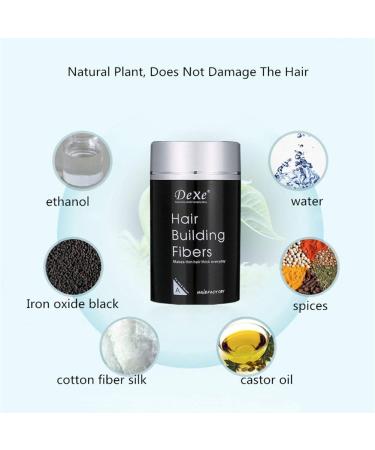 Dexe Hair Building Fibers - Natural Hair Thickener for Men & Women, Instantly Conceals Hair Loss - Deep Brown 22g/0.78oz - Buy Online on SooperMarket.com