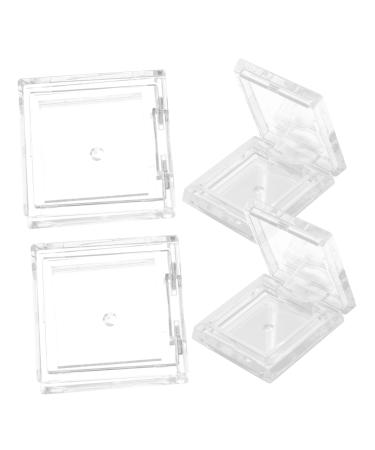 MUSISALY 4pcs Transparent Square Mini Eyeshadow Box Eyeshadow Palettes Small Makeup Palettes Cosmetic Palettes Empty Eyeshadow Pans Small Cosmetic Pans Empty Pans for Eyeshadow Lip Balm Pan