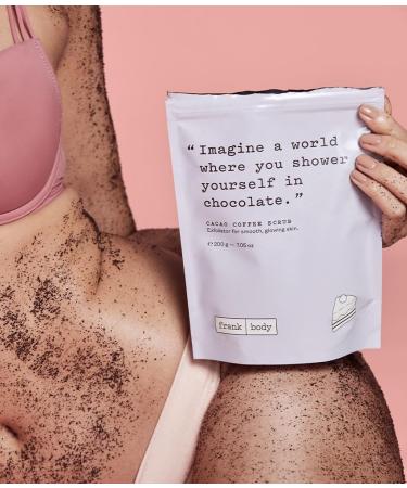 Frank Body Cacao Coffee Scrub | Natural Vegan Exfoliating Body Scrub for Smooth Hydrated Skin | 7.05 oz | Cruelty-Free with Cacao & Macadamia Oil - Buy Online on SooperMarket.com