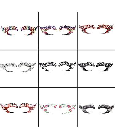 Eye Shadow Tattoo Sticker Makeup Transfer - Colorful Lace Party Stickers - 20pcs/10 Pairs - Buy Online on SooperMarket.com