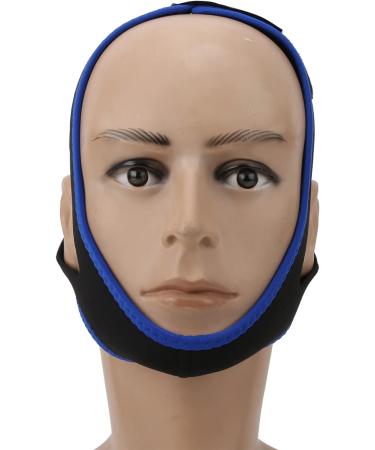 Adjustable Breathable Anti-Snoring Chin Strap - Black with Blue Edge - Buy Online on SooperMarket.com