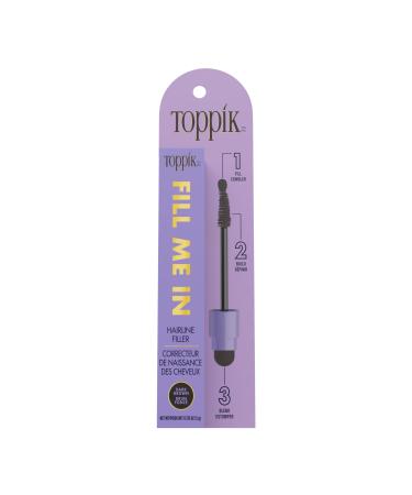 Toppik Fill Me In Hairline Filler Hair Color Root Touchup Hair Fibers Wand Fills In Thinning Hairline Hair Styling Product 0.176 oz (5 g) Dark Brown