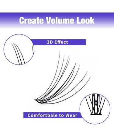 300PCS Cluster Lashes Extension DD Curl 10D 0.07mm 8-16mm | Wide Stem Individual Eyelashes Clusters | DIY Eyelashes Extensions Kit | RR-8-16mm Cluster Lashes-10D-0.07-DD - Buy Online on SooperMarket.com