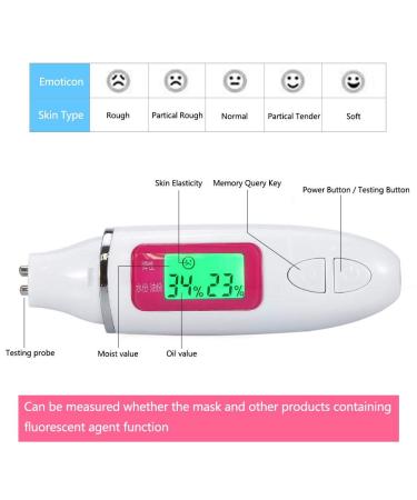 Advanced Skin Analyzer - Facial Tester & Water Oil Sensor | 2 Colors Available (White) - Shop Now - Buy Online on SooperMarket.com