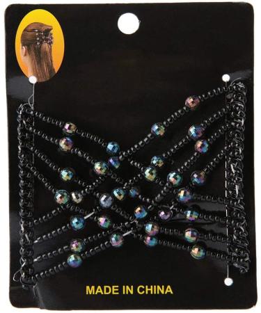 BORDSTRACT Magic Hair Comb Elastic Beaded Double Comb Hair Clip for Long Lasting Updo Popular Hairstyles (Black) Random - Buy Online on SooperMarket.com