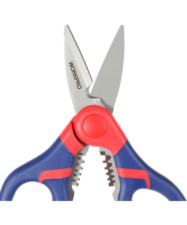 WORKPRO Electricians Scissors & Wire Cutter Stripper 2-in-1 Multi-Function Shears 152mm/6-inch Bi-Material Soft Handle - Buy Online on SooperMarket.com