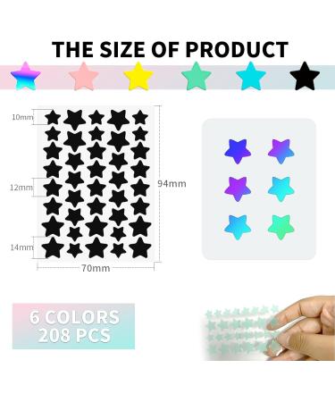 LINXINS 208 Dots Acne Starface Pimple Patch 6 Color Star Face Pimple Patches Stars - Star Spot Patches - Pimple Patches Cute - star Patches for Spots for Acne Blemish Pimples Whiteheads Zit - Buy Online on SooperMarket.com