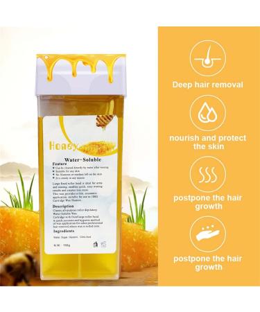 1 Honey Wax Cartridge With 50 Paper Waxing Strips Kit Sugar Cartridges Warm Paste Pack ROLL-ON Hot Wax Roller Hair Removal Depilatory 100ml Waxing Hot Rolling Soft Gentle Remover - Buy Online on SooperMarket.com