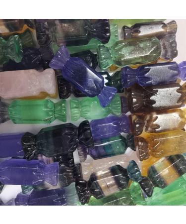 Natural Crystal Rough Home Decoration 1PC Natural Fluorite Crystal Stone Candies Hand Carved Handicraft GemstoStones Gemstones for Home DIY Decorations Stones - Buy Online on SooperMarket.com