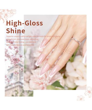 Nude Gel Polish Set for French Manicure - 6 Transparent Colors for Home Salon, LED UV Curing - 7.5ml Each - Buy Online on SooperMarket.com