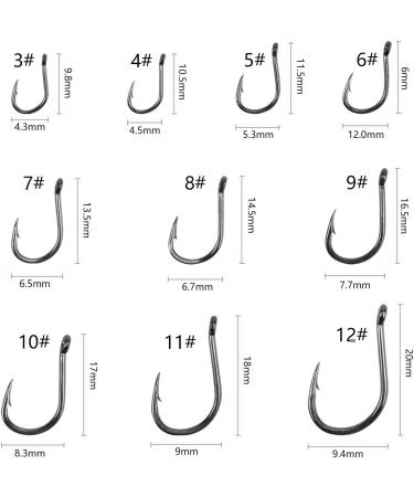 300-Piece Carbon Steel Fishing Hooks Set - 10 Sizes with Eyelet & Barn Hooks for Freshwater & Saltwater - Includes Plastic Box | Premium Fishing Accessories - Buy Online on SooperMarket.com
