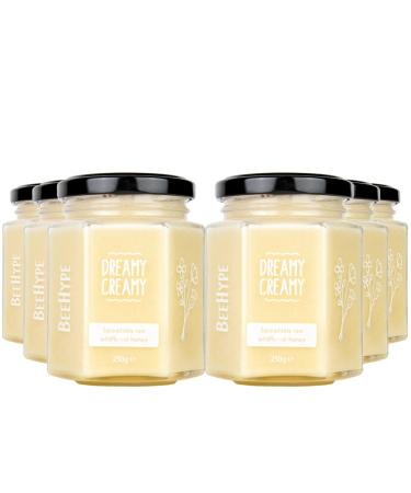 BeeHype - Dreamy Creamy 100% Pure Raw Natural Creamed Set Honey with Natural Enzymes Vitamins Minerals and Antioxidants 6 x 230g Dreamy Creamy Pack of 6