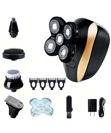 5 in 1 5D Rechargeable Electric Shaver Five Floating Heads Razors Hair Clipper Nose Ear Hair Trimmer Men Facial Cleaning Brush