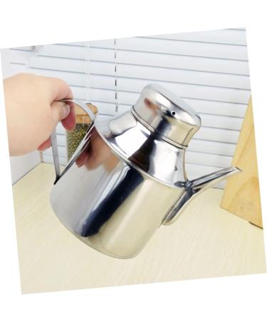 OUNONA 2pcs Sauce Pot Metal Oil Cruet Oil Pouring Bottle Mini Locker Oil Spout Oil Dispenser Bottle Metal Oil Bottle Pourer Vinegar Dispensing Cruets Condiment Liquid Kitchen Supplies 16X13X9.5CMx2pcs Silverx2pcs - Buy Online on SooperMarket.com