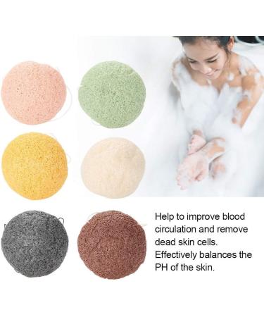 Filfeel 6-Piece Konjac Facial Sponge Set - Gentle Exfoliating & Cleansing Sponges for Skin Care - Round Shape - Buy Online on SooperMarket.com