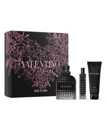 Valentino Born in Roma Uomo Eau de Toilette Gift Set (Eau de Toilette Spray 3.4 Fl Oz Shower Gel 1.7 Fl Oz Eau de Toilette Spray 0.5 Fl Oz)