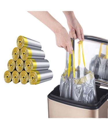 RTBQJ-At garbage bag 12L liter trash bag garbage bag fixing tape 12l opaque with a handle tear-resistant and liquid-tight (45 * 50cm 150 pieces) 150 bag silver 150 pieces (1 Pack)