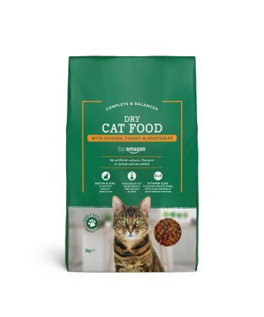 by Amazon - Complete Dry Cat Food with Chicken Turkey and Vegetables 1 pack of 3kg Chicken Turkey and Vegetables 3 kg (Pack of 1)