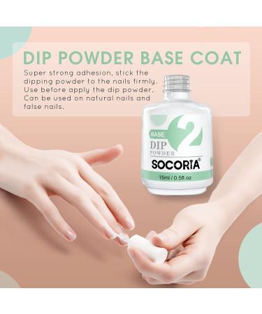 Buy Dip Powder Base Coat 15ml | Fast Dry Long-Lasting Nail Dipping Powder for DIY Salon & French Nail Art - No Lamp Needed - Buy Online on SooperMarket.com