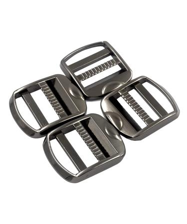 DGOL 10 pcs 1 inch Strong Heavy Shinning Zinc Alloy Ladder Lock Slider Adjustable Webbing Strap Release Buckles (Gunmetal)