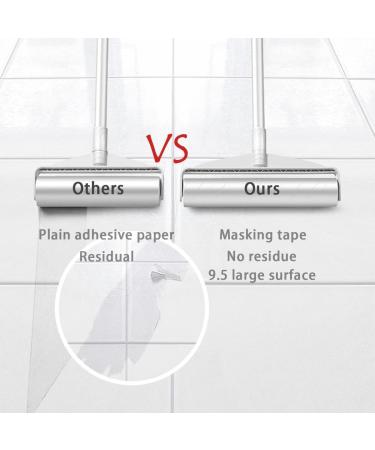 9.5'' Large Sticky Lint Roller with Long Handle - Pet Hair Remover for Furniture, Clothes, Carpet, Curtains - Buy Online on SooperMarket.com